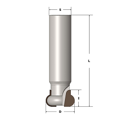 Фреза концевая с PCD пластинами для ручек Z2 D=26,2х15,2 S=20x60 RH