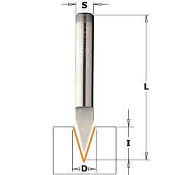 Фреза гравировальная HW Z1 S=6 D=6x9x50 A=35° RH