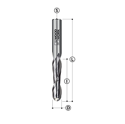 Фреза спиральная верхний рез UP CUT Z2 S=4 R=2 D=4x12x40 RH
