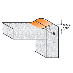 Серия 981.50. Фрезы профильные "антиперелив" по искусственному камню