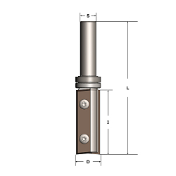 Фреза концевая с HM ножами D=19х48.3 S=12х35 Z=2 RH