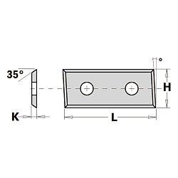 48.3x12.0x1.5 LE нож сменный со скосами HWM 35° четырёхсторонний универсальный