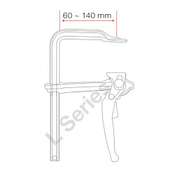 Струбцина 400x120 F, быстрозажимная, рычажная рукоятка, усилие 400 кг [ профиль 22,0 x 10,5 ]