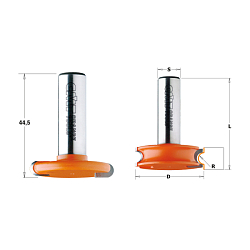 Серия 955.701. Набор концевых фрез (2 шт.) для изготовления сдвижных дверок и направляющих