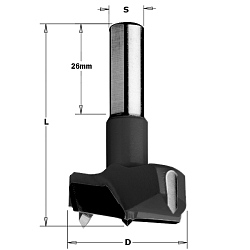 26x57,5 S=10x26 HW Z2 V2 сверло чашечное для присадочного станка RH