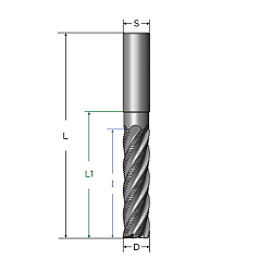 5358916040mg ФРЕЗА ТВЕРДОСПЛАВНАЯ ЧЕРНОВАЯ D=16x40 Z5 30/31° L=100