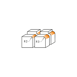 Серия 661. Фрезы обгонные радиусные со сменными ножами Z2
