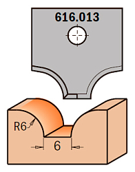 Нож профильный HW -- 20x20x2 мм -- R=6 для набора фрез 616.000.01