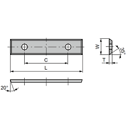 29.5x12.0x1.5 (C=14.0) нож сменный HWM 35° четырёхсторонний -- KCR08 [ универсальное применение ]