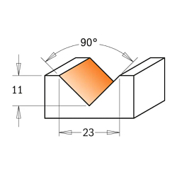 Серия 665. Фреза пазовая (V-образный паз 90*) со сменным ножом Z1