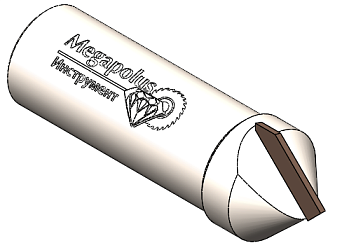 Фреза концевая с PCD пластинами V-образная Z1 D=24x16,5 S=20 RH 90°