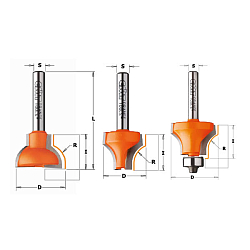 Фреза для изготовления мебельного переплёта (B) HW Z2 S=8 D=22x19x50,8 R=10 RH