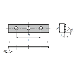 50.0x12.0x1.7 (C=37.0) нож сменный HWM 35° -- KCR08 [ универсальное применение ] четырёхсторонний