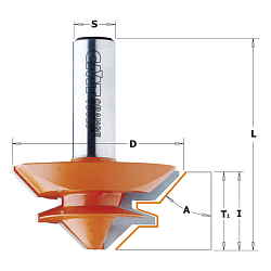 Фреза для углового сращивания HW Z2 S=12 D=70x31,7x69,9 T1=15-28,5 A=45° RH