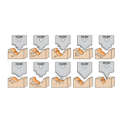 Серия 616.000.01. Набор из концевой фрезы и профильных сменных ножей (22 шт.)