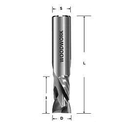 Фреза спиральная двунаправленный рез Z2+2 S=6 D=6x22x50 RH с покрытием