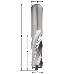 Фреза спиральная верхний рез со стружколомом HWM Z2+2R S=16 D=16x55x110 RH