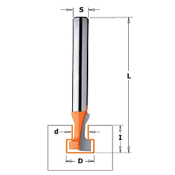 Фреза концевая (Т-образный паз) HW Z1 S=8 D=9,5/4,8x11x54 RH