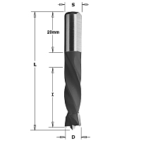 Серия 306. Свёрла для глухих отверстий (4 канавки) HWM/HW S=8 L=55,5