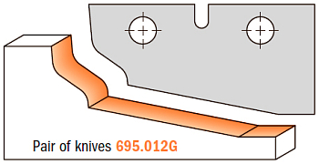 Комплект ножей профильных HWM -- 50x25x2 мм (G) --  (2 шт.) для CMT 694.012
