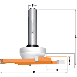 Фреза пазовая по композиту с подшипником Delrin® [в] HW Z4 S=12 D=92x6,35x82,5 H=27,3 RH