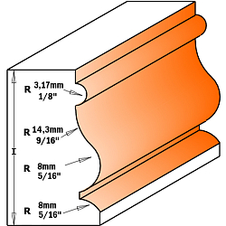 Серия 955.902. Фрезы мультипрофильные для карнизов с нижним подшипником