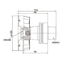 Патрон HSK63F Aerotech® System E - D105 высокоточный с планшайбой для фрез с хвостовиком HSK20E