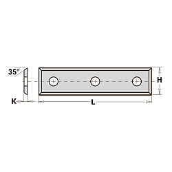 50.0x9.0x1.5 нож сменный HWM 35° четырёхсторонний -- F1730 [ м. древесина, тв. древесина ]