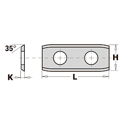 20.0x12.0x1.5 нож сменный HWM 35° с фаской -- K1920 [ универсальное применение ]