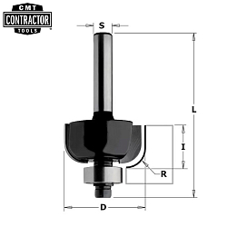 Фреза концевая CMT-contractor внешн.радиус R=9,5 (нижн. подш.) S=8 D=31,7x12,7 CMT Contractor K937-317