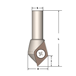 Фреза концевая с HM ножами Z1 D=22,9х11 S=12х35 RH 665.200.11