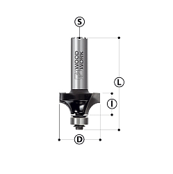 Фреза радиусная c подшипником HW Z2 S=8 D=17,3x8,5x51 R=2,4 RH