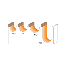 Серия 914B. Фрезы пазовые галтельные с верхним подшипником