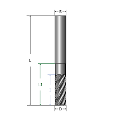 5358708021mg ФРЕЗА ТВЕРДОСПЛАВНАЯ ЧЕРНОВАЯ D=8x21 Z6 30/31° L=75