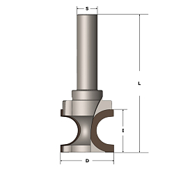 Фреза концевая с PCD пластинами радиусная Z2 R8 D=31x25 S=12 RH