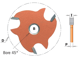 Фреза пазовая HW Z3 B=8 C/SV D=47,6x3,2 P=1,27 RH