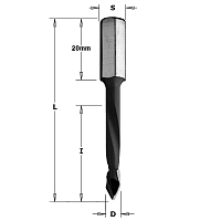 Серия 368. Свёрла для сквозных отверстий (2 канавки) HW S=8 L=70