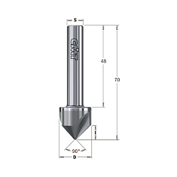 Зенкер 90° для глухих отверстий HWM Z3 S=10x48 D=19,5x9x70 RH