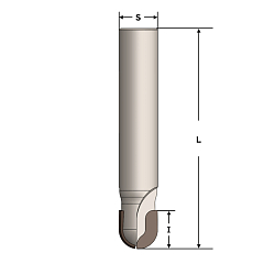 Фреза концевая с PCD пластинами галтельная Z2 R4 D=8x10 S=8 RH