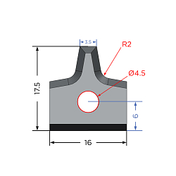 Нож твердосплавный для кромкооблицовочных станков 16x17.5x2