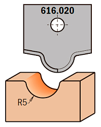 Нож профильный HW -- 20x20x2 мм -- R=5 для набора фрез 616.000.01