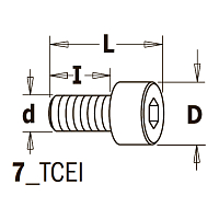 Винт M8x25x33 D=13 мм [ 7_TCEI ]