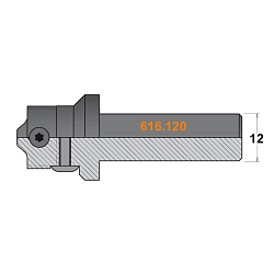 Корпус фрезы для установки профильного сменного ножа S=12 D=20x85