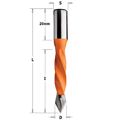 10x40x70 S=10x20 HW Z2 сверло присадочное для сквозных отверстий LH