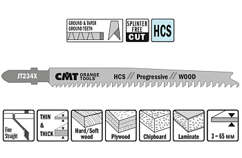 Пилки лобзиковые HCS -- 90x116 мм / шаг 2-3 мм -- (5 шт.) [ особо чистое пиление древесины, фанеры, OSB, ламинатов ]