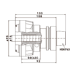 Патрон HSK63F Aerotech® Hydro 95 высокоточный с планшайбой для фрез HW с хвостовиком 6-16 мм
