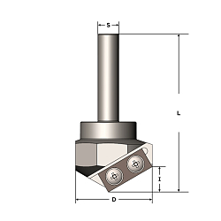 Фреза концевая с HM ножами Z1 D=50х14 S=12х50 120° RH