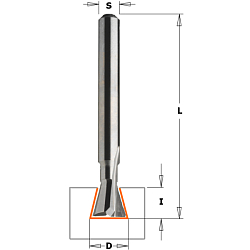 Фреза "Ласточкин хвост" (Hoffman W4) HW Z2 S=8 D=16,7x12,5x49 A=20° RH