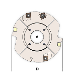 Фреза насадная cо сменными HM ножами пазовая D=160x4-15 d=40  Z=4+2+2 (аналог 694.001)