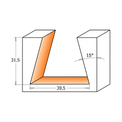 Серия 664. Фреза пазовая "Ласточкин хвост" Arunda® со сменными ножами Z2